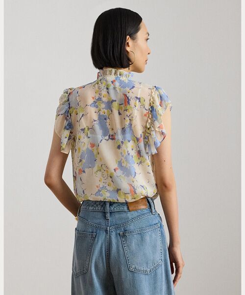 LAUREN RALPH LAUREN / ローレン ラルフ ローレン シャツ・ブラウス | フローラル フリルトリム ジョーゼット シャツ | 詳細3