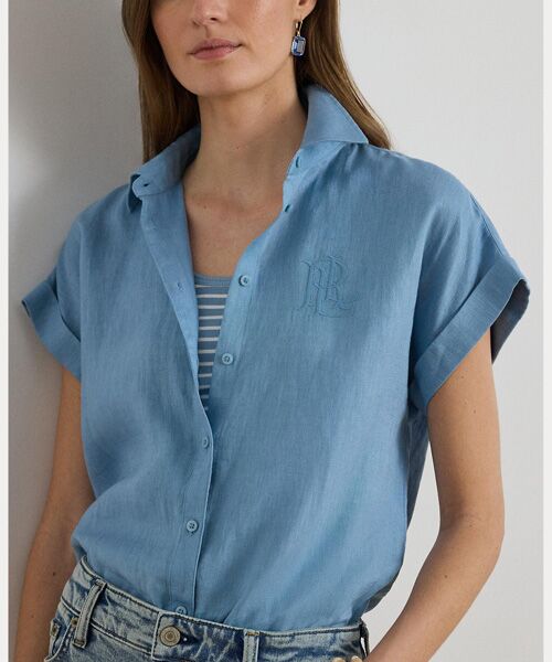 LAUREN RALPH LAUREN / ローレン ラルフ ローレン シャツ・ブラウス | リネン ショートスリーブ シャツ | 詳細4