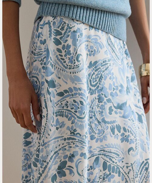 LAUREN RALPH LAUREN / ローレン ラルフ ローレン ロング・マキシ丈スカート | ペイズリー クレープ ミディ スカート | 詳細4