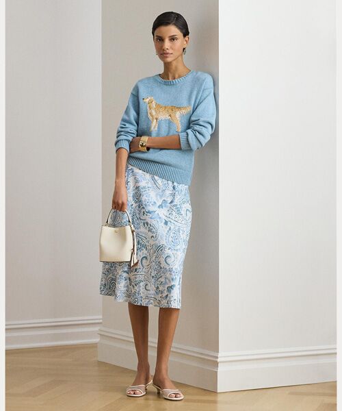 LAUREN RALPH LAUREN / ローレン ラルフ ローレン ロング・マキシ丈スカート | ペイズリー クレープ ミディ スカート（100ホワイト）