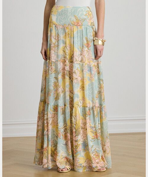 LAUREN RALPH LAUREN / ローレン ラルフ ローレン ロング・マキシ丈スカート | フローラル ジョーゼット ティアード マキシスカート | 詳細2