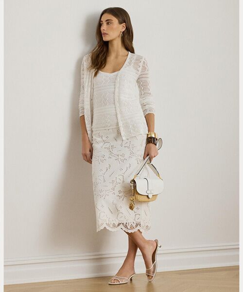 LAUREN RALPH LAUREN / ローレン ラルフ ローレン カーディガン・ボレロ | ポインテール リネンコットン Vネック カーディガン | 詳細2