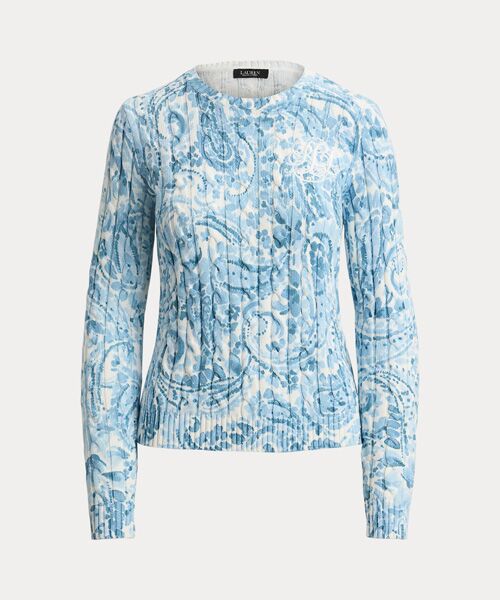 LAUREN RALPH LAUREN / ローレン ラルフ ローレン ニット・セーター | ペイズリー ケーブルニット コットン セーター | 詳細1