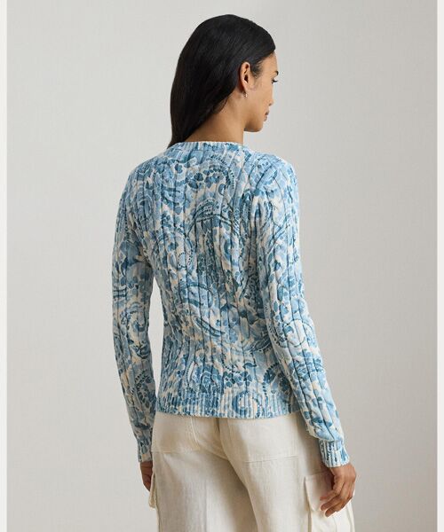 LAUREN RALPH LAUREN / ローレン ラルフ ローレン ニット・セーター | ペイズリー ケーブルニット コットン セーター | 詳細3