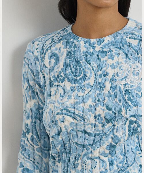 LAUREN RALPH LAUREN / ローレン ラルフ ローレン ニット・セーター | ペイズリー ケーブルニット コットン セーター | 詳細4