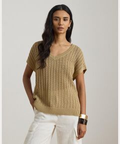 LAUREN RALPH LAUREN / ローレン ラルフ ローレン ニット・セーター | コットンブレンド メッシュ ショートスリーブ セーター