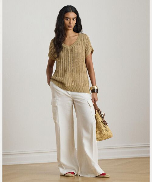 LAUREN RALPH LAUREN / ローレン ラルフ ローレン ニット・セーター | コットンブレンド メッシュ ショートスリーブ セーター | 詳細2