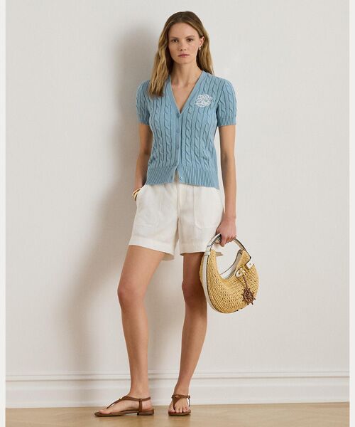 LAUREN RALPH LAUREN / ローレン ラルフ ローレン カーディガン・ボレロ | ケーブルニット コットン ショートスリーブ カーディガン | 詳細2