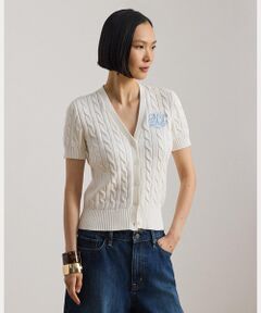 LAUREN RALPH LAUREN / ローレン ラルフ ローレン カーディガン・ボレロ | ケーブルニット コットン ショートスリーブ カーディガン