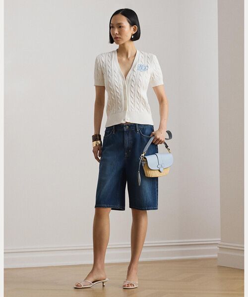 LAUREN RALPH LAUREN / ローレン ラルフ ローレン カーディガン・ボレロ | ケーブルニット コットン ショートスリーブ カーディガン | 詳細2