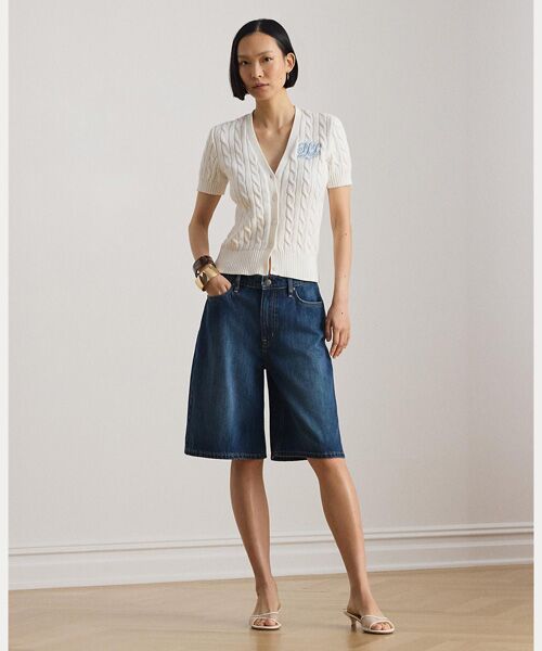 LAUREN RALPH LAUREN / ローレン ラルフ ローレン カーディガン・ボレロ | ケーブルニット コットン ショートスリーブ カーディガン | 詳細5