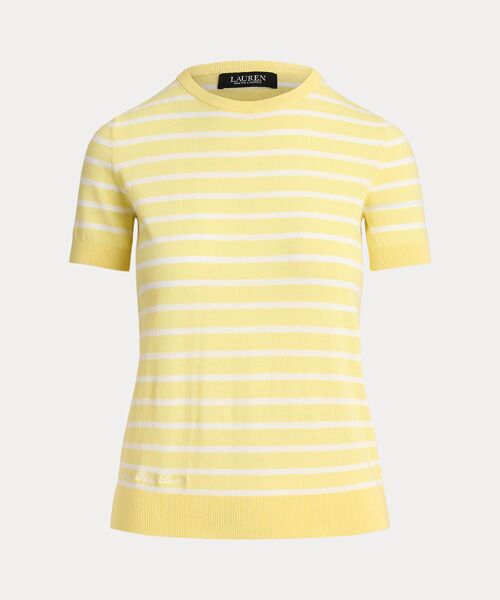 LAUREN RALPH LAUREN / ローレン ラルフ ローレン ニット・セーター | ストライプド コットン ショートスリーブ セーター | 詳細1