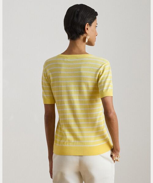 LAUREN RALPH LAUREN / ローレン ラルフ ローレン ニット・セーター | ストライプド コットン ショートスリーブ セーター | 詳細3