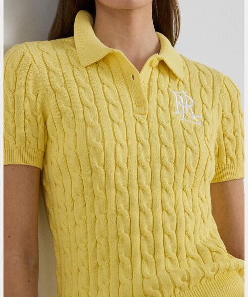LAUREN RALPH LAUREN / ローレン ラルフ ローレン ポロシャツ | ケーブルニット コットン ポロ セーター | 詳細4