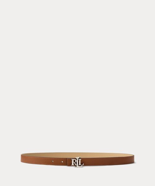 LAUREN RALPH LAUREN / ローレン ラルフ ローレン ベルト・サスペンダー | ロゴ リバーシブル レザー スキニー ベルト | 詳細1