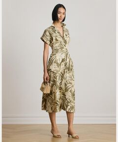 LAUREN RALPH LAUREN / ローレン ラルフ ローレン ロング・マキシ丈ワンピース | パームフロンドプリント リネン キャンプ シャツドレス