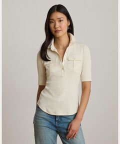 LAUREN RALPH LAUREN / ローレン ラルフ ローレン その他トップス | リブニット エルボースリーブ カラード トップ