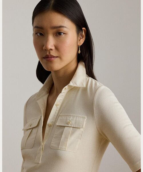 LAUREN RALPH LAUREN / ローレン ラルフ ローレン その他トップス | リブニット エルボースリーブ カラード トップ | 詳細4