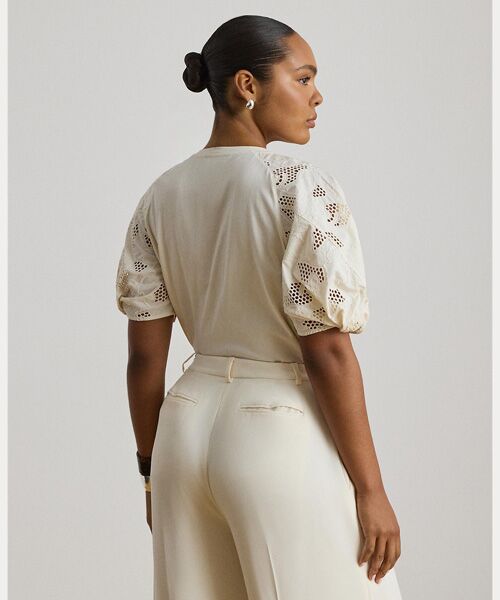 LAUREN RALPH LAUREN / ローレン ラルフ ローレン その他トップス | アイレットバブルスリーブ コットン トップ | 詳細8