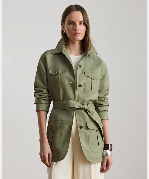LAUREN RALPH LAUREN / ローレン ラルフ ローレン その他アウター | リネンブレンド ツイル フィールド ジャケット(310グリーン)
