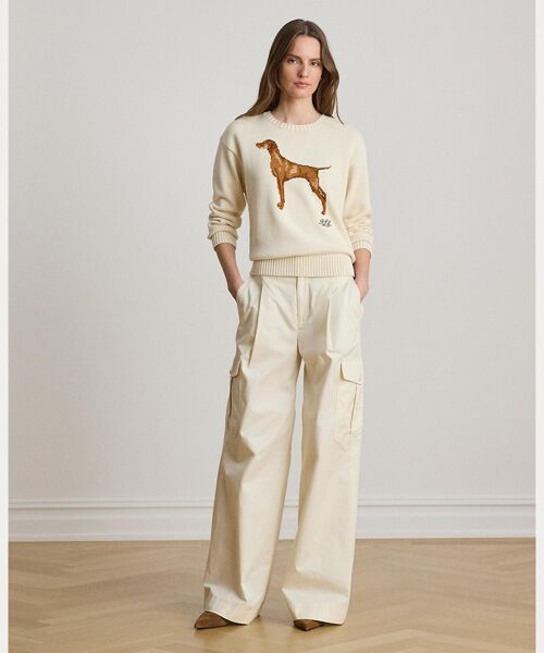 LAUREN RALPH LAUREN / ローレン ラルフ ローレン カーゴパンツ | プリーテッド コットン ツイル ワイドレッグ カーゴ パンツ | 詳細5