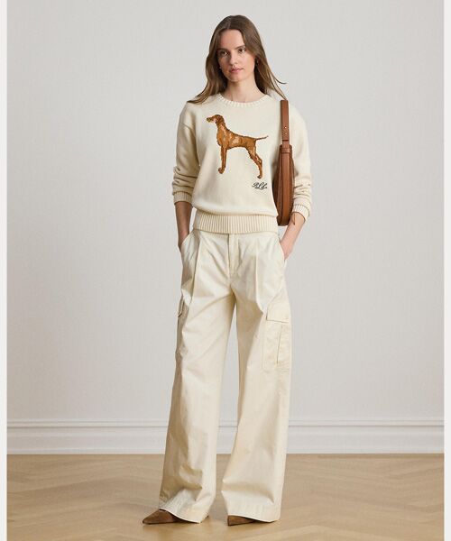 LAUREN RALPH LAUREN / ローレン ラルフ ローレン カーゴパンツ | プリーテッド コットン ツイル ワイドレッグ カーゴ パンツ(101ナチュラル)