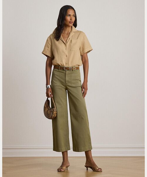 LAUREN RALPH LAUREN / ローレン ラルフ ローレン その他パンツ | ストレッチ チノ ワイドレッグ クロップド パンツ(310グリーン)