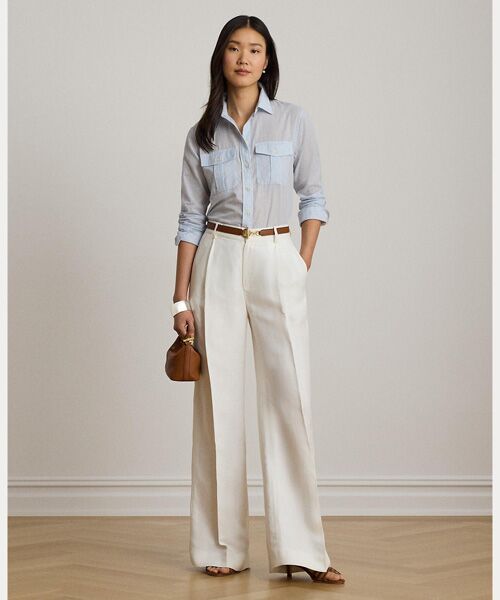 LAUREN RALPH LAUREN / ローレン ラルフ ローレン シャツ・ブラウス | クラシック フィット ストライプド コットン ボイル シャツ | 詳細2