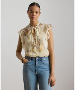 LAUREN RALPH LAUREN / ローレン ラルフ ローレン シャツ・ブラウス | フローラル ピンタックド タイネック ブラウス