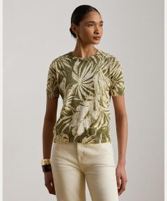 LAUREN RALPH LAUREN / ローレン ラルフ ローレン ニット・セーター | パームフロンドプリント ショートスリーブ セーター