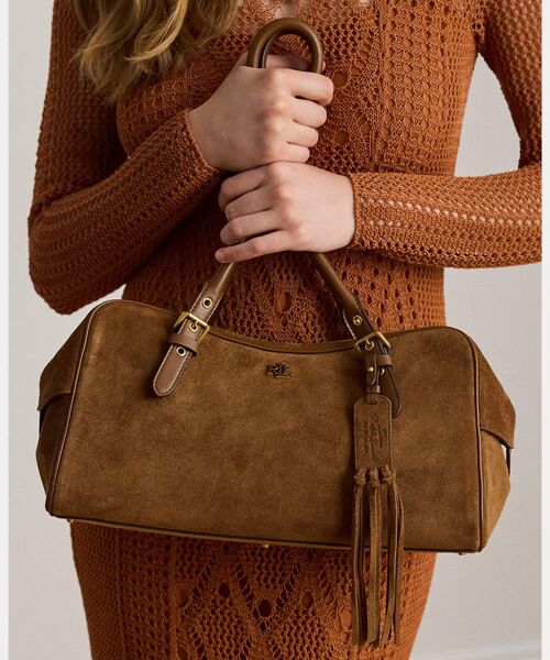LAUREN RALPH LAUREN / ローレン ラルフ ローレン ショルダーバッグ | スエード ラージ Marcy ジップ サッチェル | 詳細6