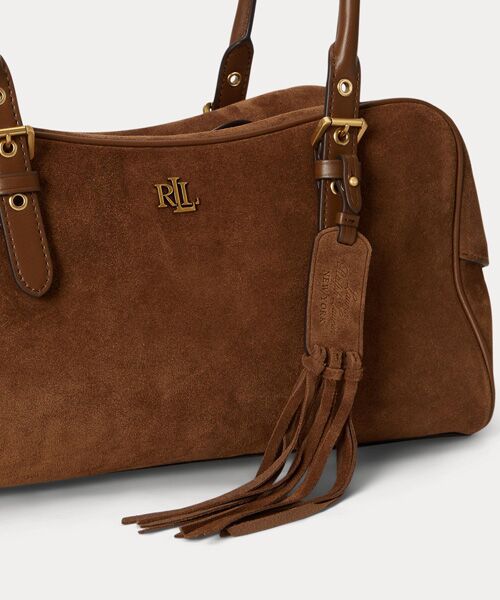 LAUREN RALPH LAUREN / ローレン ラルフ ローレン ショルダーバッグ | スエード ラージ Marcy ジップ サッチェル | 詳細4