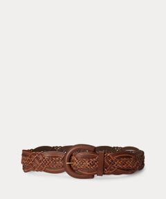 LAUREN RALPH LAUREN / ローレン ラルフ ローレン ベルト・サスペンダー | ブレーデッド ヴァケッタ レザー ワイド ベルト