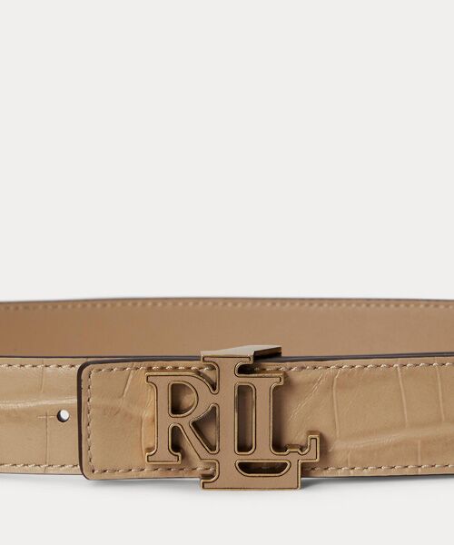 LAUREN RALPH LAUREN / ローレン ラルフ ローレン ベルト・サスペンダー | ロゴ リバーシブル クロコエンボスド ベルト | 詳細1