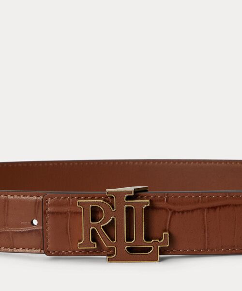 LAUREN RALPH LAUREN / ローレン ラルフ ローレン ベルト・サスペンダー | ロゴ リバーシブル クロコエンボスド ベルト | 詳細1