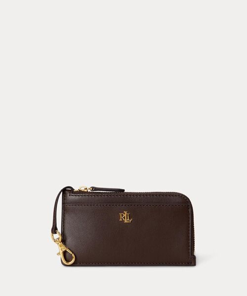 LAUREN RALPH LAUREN / ローレン ラルフ ローレン カードケース・名刺入れ・定期入れ | レザー Lジップ カード ケース（200ブラウン）