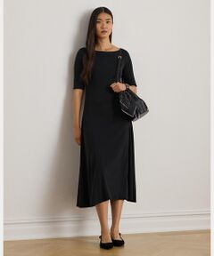 LAUREN RALPH LAUREN / ローレン ラルフ ローレン ロング・マキシ丈ワンピース | リブニット ストレッチ コットン ミディ ドレス