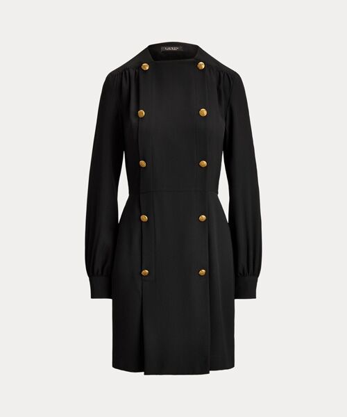 LAUREN RALPH LAUREN / ローレン ラルフ ローレン ミニ丈・ひざ丈ワンピース | ダブルブレステッド ジョーゼット ドレス | 詳細1