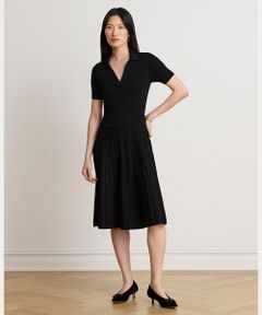 LAUREN RALPH LAUREN / ローレン ラルフ ローレン ミニ丈・ひざ丈ワンピース | リブニット ショートスリーブ セーター ドレス