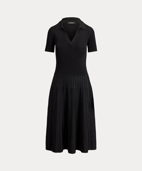 LAUREN RALPH LAUREN / ローレン ラルフ ローレン ミニ丈・ひざ丈ワンピース | リブニット ショートスリーブ セーター ドレス | 詳細1