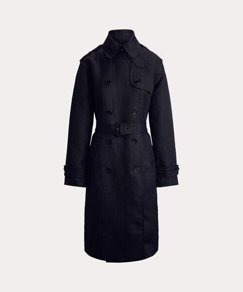 LAUREN RALPH LAUREN / ローレン ラルフ ローレン トレンチコート | ダブルブレステッド リネンブレンド トレンチ コート | 詳細1