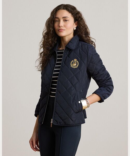 LAUREN RALPH LAUREN / ローレン ラルフ ローレン その他アウター | クレストパッチ ツイルトリム キルテッド ジャケット（410ネイビー）