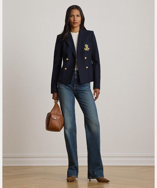 LAUREN RALPH LAUREN / ローレン ラルフ ローレン テーラードジャケット | ダブルブレステッド ストレッチ ピケ ブレザー | 詳細2