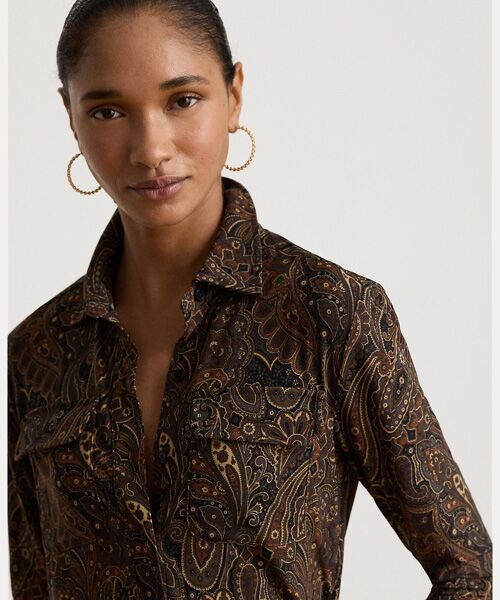 LAUREN RALPH LAUREN / ローレン ラルフ ローレン シャツ・ブラウス | ペイズリー ストレッチ ジャージー シャツ | 詳細4
