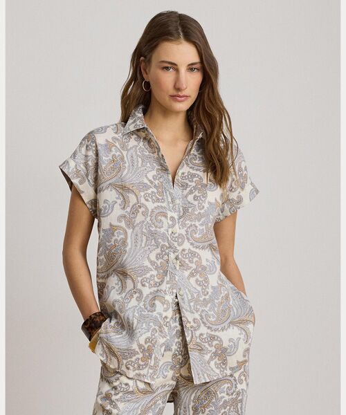 LAUREN RALPH LAUREN / ローレン ラルフ ローレン シャツ・ブラウス | リラックス フィット ペイズリー ショートスリーブ シャツ | 詳細5