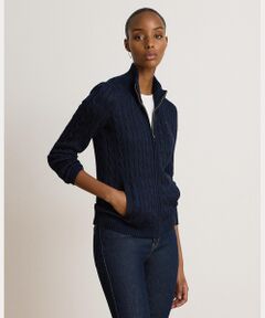 LAUREN RALPH LAUREN / ローレン ラルフ ローレン ニット・セーター | ケーブルニット フルジップ モックネック セーター