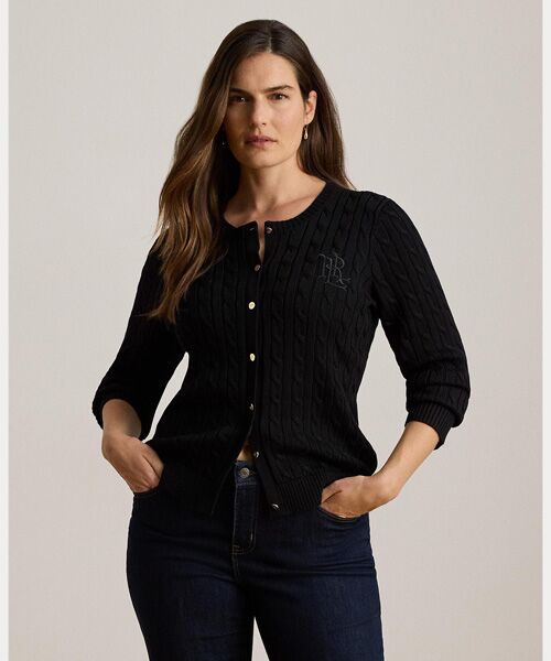 LAUREN RALPH LAUREN / ローレン ラルフ ローレン カーディガン・ボレロ | ケーブルニット コットンブレンド カーディガン | 詳細6