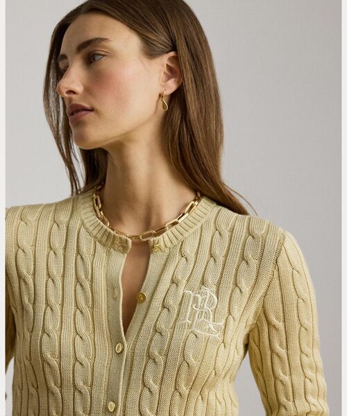 LAUREN RALPH LAUREN / ローレン ラルフ ローレン カーディガン・ボレロ | ケーブルニット コットンブレンド カーディガン | 詳細4
