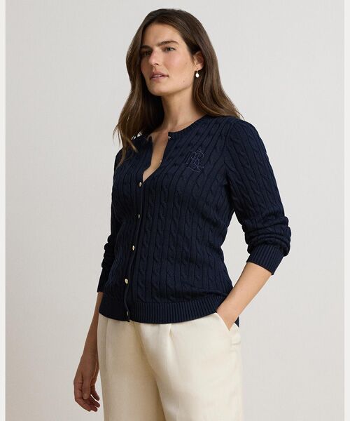 LAUREN RALPH LAUREN / ローレン ラルフ ローレン カーディガン・ボレロ | ケーブルニット コットンブレンド カーディガン | 詳細6
