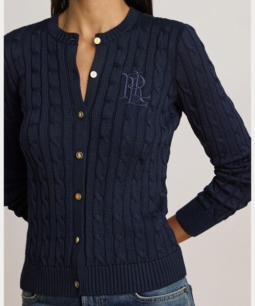 LAUREN RALPH LAUREN / ローレン ラルフ ローレン カーディガン・ボレロ | ケーブルニット コットンブレンド カーディガン | 詳細4